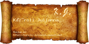 Károli Julianna névjegykártya